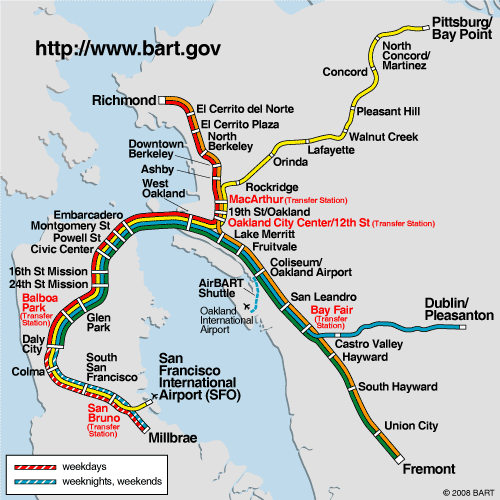 BART - Bay Area Rapid Transit System Map